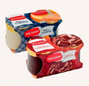 Milsani Crema de chocolate o Flan de turrón