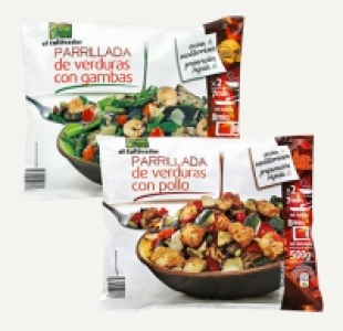 El Cultivador Parrillada de verduras con pollo o gambas