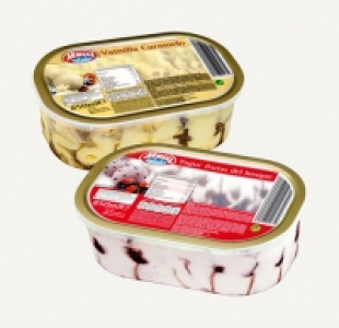 Mucci Helado de vainilla y caramelo o Helado de yogur con frutas d