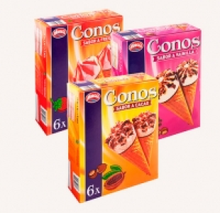 Mucci Conos de Vainilla fresa o cacao DOBLE