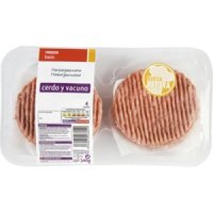 Hamburguesa cerdo y vacuno EROSKI basic