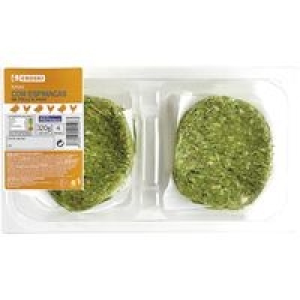 Hamburguesa pollo y pavo con espinacas EROSKI