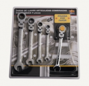 Top Craft® JUEGO DE LLAVES ARTICULADAS CON CARRACA