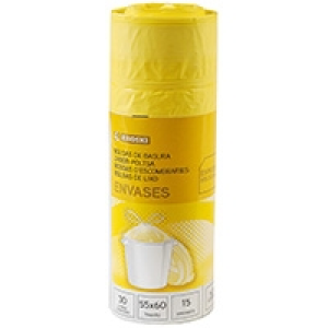 Bolsa de basura envases c. cierre 30 l. EROSKI