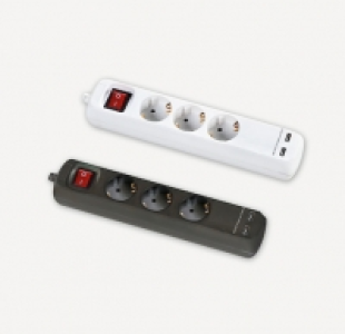 Silver Electronics® REGLETA 2 TOMAS USB Y 3 ENCHUFES