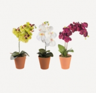 ORQUÍDEAS ARTIFICIALES EN TIESTO DE CERÁMICA