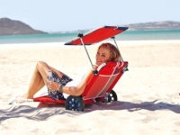 Lidl  CRIVIT Tumbona de playa con ruedas de transporte
