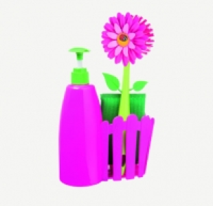DISPENSADOR DE JABÓN CON FLOR