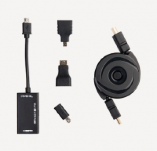 Envivo Cable HDMI enrollable con adaptadores