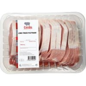 Lomo de cerdo fileteado en trozo