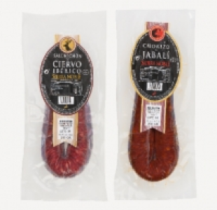 Aldi Sierra Noble® Salchichón ibérico de ciervo o chorizo de jabalí