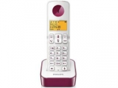 Teléfono DECT Inalámbrico Philips D2101WP/23 - Blanco y Púrp