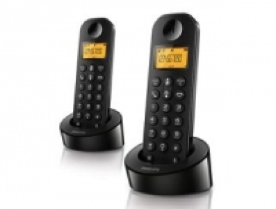 Teléfono DECT Inalámbrico Philips D1202 DUO - Negro