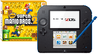 MediaMarkt Nintendo Consola - Nintendo - 2DS, Azul y Negra + Juego New Super Mar