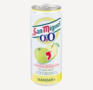 San Miguel® CERVEZA 0,0 % SABOR MANZANA