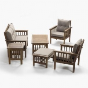 Conjunto de Madera Acacia Mesa Rectangular + Mesa Cuadrada +