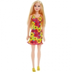 Barbie - Muñeca Rubia Chic Vestido Flores Grandes Rosa y Ama