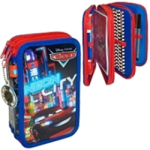 Cars - Estuche 3 Pisos Glitter Cars Ne&oacute;n