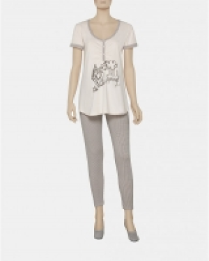 Pigiama mezze maniche con stampa uccellini e Hallo Spring