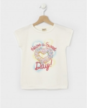 Camiseta de felpa de manga corta con rosquilla