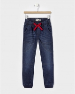 Pantalone denim con rib