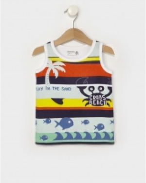 Camiseta de tirantes b&aacute;sica estampado mar