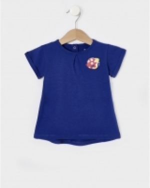 Camiseta b&aacute;sica de manga corta de tela de punto con parches