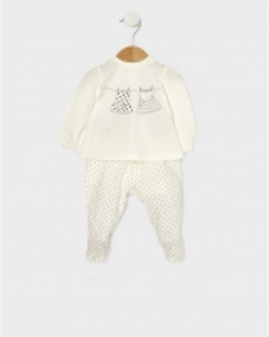 Conjunto de tela de punto stretch con polainas de lunares