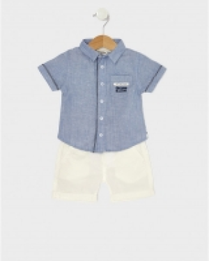 Set 2 pezzi camicia e bermuda in popeline