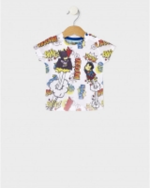 T-shirt maniche corte con stampa baby supereroi