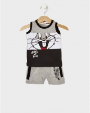 Set 2 pezzi in jersey con Looney Tunes