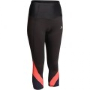 Domyos Leggings 7/8 fitness mujer encaje negro y azul SHAPE + DOMYO