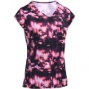 Domyos Camiseta regular fitness cardio mujer estampado naranja ENER