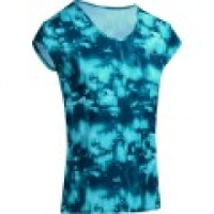 Domyos Camiseta regular fitness cardio mujer estampado azul ENERGY