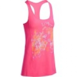 Domyos Camiseta sin mangas de fitness cardio mujer rosa con estampa