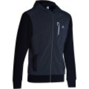 Domyos Chaqueta con capucha fitness cardio hombre negro y gris ENER