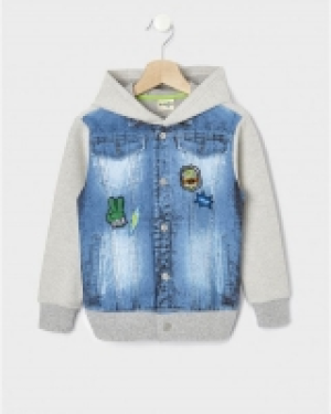Cazadora felpa con denim 8.10&nbsp;&euro;