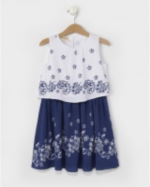 Vestido doble con estampado de flores