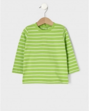 Camiseta de punto de algod&oacute;n de rayas b&aacute;sica