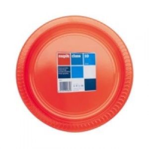 10 Platos Redondo de Plástico NUPIK 22x2,17cm - Rojo