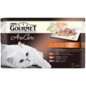 Gourmet A la carte alimento para gatos pescado/pavo/salmon/pato 4 x