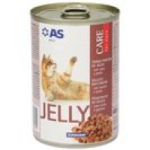AS alimento para gatos en gelatina con vaca y pollo lata 400