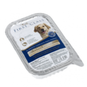 First Class paté para perros adultos rico en pollo con pasta y zanahoria