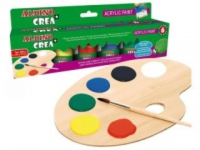 6 Botes de Pintura Acrílica de Colores 30 ml Alpino Crea+