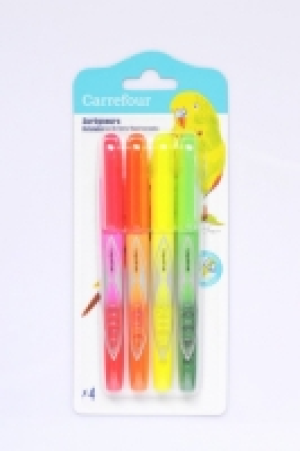 Carrefour  Pack 4 Fluorescente Tinta Líquida