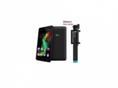 Carrefour  Móvil Wiko Rainbow Lite Selfy+Regalo Palo Selfie Negro