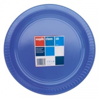 Carrefour  10 Platos Redondo de Plástico NUPIK 22x2,17cm - Azul