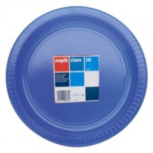 10 Platos Redondo de Plástico NUPIK 22x2,17cm - Azul