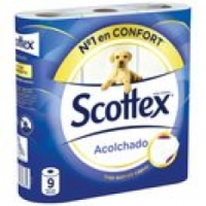 Scottex papel higiénico acolchado 3 capas paquete 9 uds