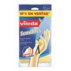 Vileda guantes sensibles aroma vainilla talla S bolsa 1 par